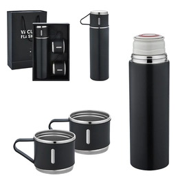 5337 Siyah Çelik 3lü Termos Set / 500 ml