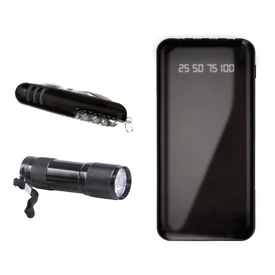 850 Siyah Powerbank & Çakı & Elfeneri Set