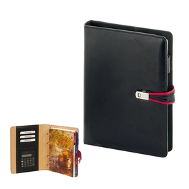 1001 Siyah Termo Deri̇ Tarihli Ajanda (Ivory Kağıt)