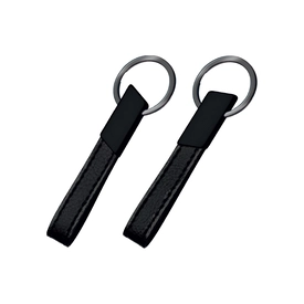 2411 Siyah Çift Taraflı Metal Suni̇ Deri̇ Anahtarlık