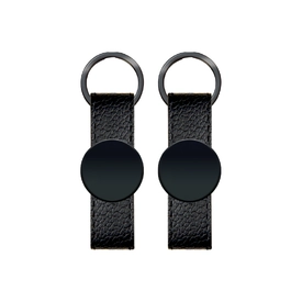 2405 Siyah Çift Taraflı Metal Suni̇ Deri̇ Anahtarlık