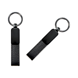 2409 Siyah Çift Taraflı Metal Suni̇ Deri̇ Anahtarlık