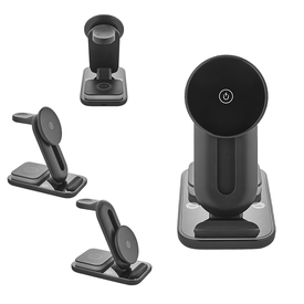 4205 Siyah 3ü 1 Arada Kablosuz Şarj Cihazı