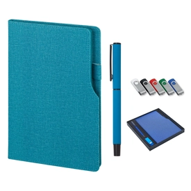 2320-K Turkuaz Defter & Kalem & Usb Set