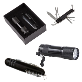 5041 Siyah 7 Fonksiyonlu Çakı - Led Elfenerli Set