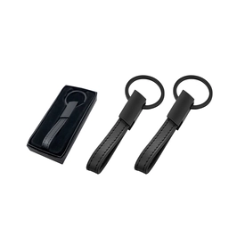 2228 Siyah Çift Taraflı Metal Anahtarlık