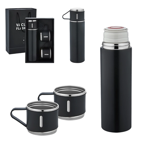 5337 Siyah Çelik 3lü Termos Set / 500 ml