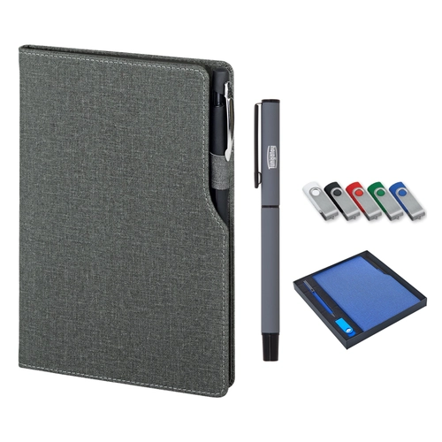 2320-K Füme Defter & Kalem & Usb Set