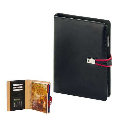 1001 Siyah Termo Deri̇ Tarihli Ajanda (Ivory Kağıt)