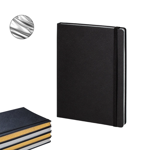 2730 Siyah-Gümüş Varak 15 x 21 Termo Deri̇ Defter (Ivory Kağıt)