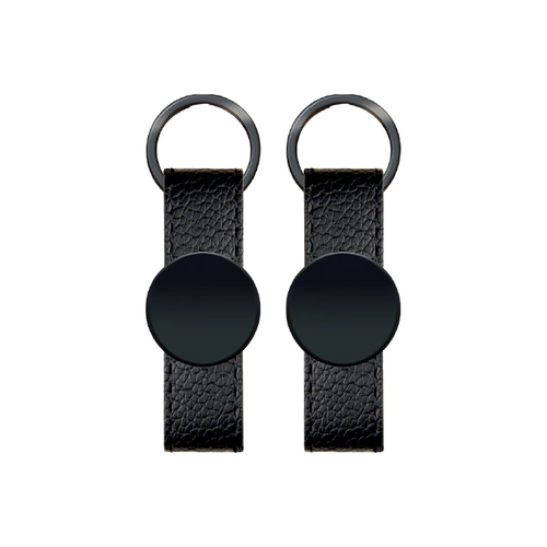 2405 Siyah Çift Taraflı Metal Suni̇ Deri̇ Anahtarlık