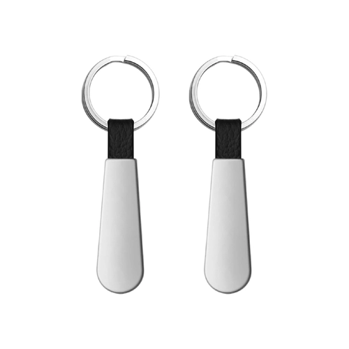 2418 Krom Çift Taraflı Metal Suni̇ Deri̇ Anahtarlık