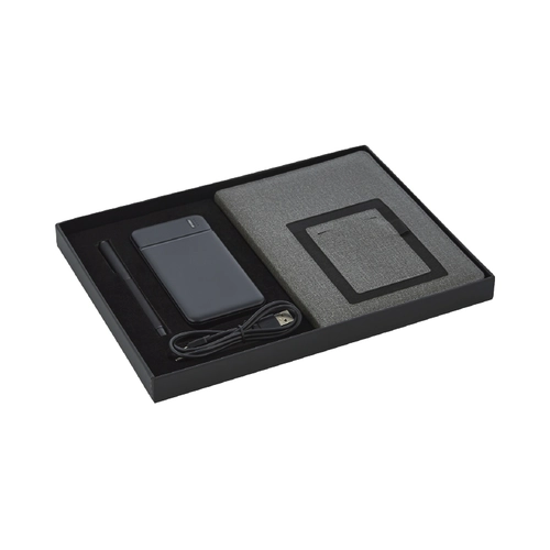 5063 Siyah Defter & Kalem & Powerbank Set