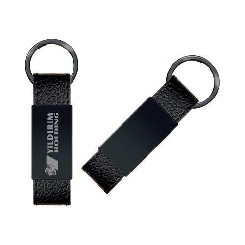 Çift Taraflı Metal Suni̇ Deri̇ Anahtarlık