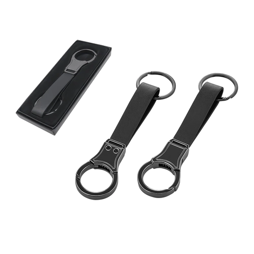 2121 Siyah Tek Taraflı Metal Suni̇ Deri̇ Anahtarlık