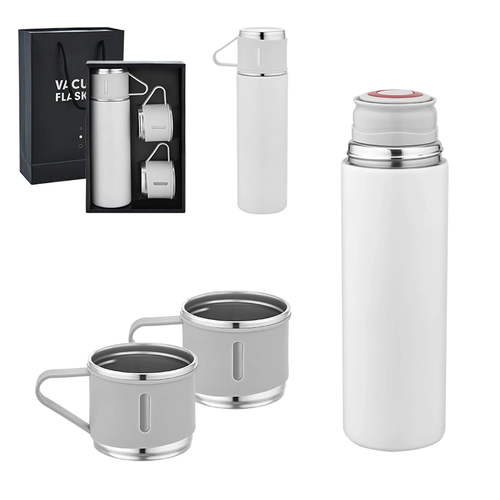 5337 Beyaz Çelik 3lü Termos Set / 500 ml