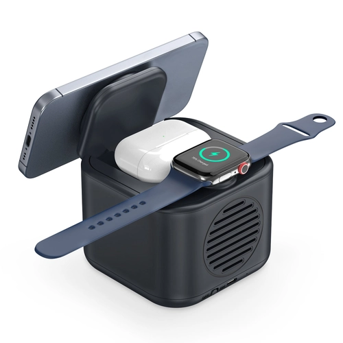 266101 LOTUS SİYAH HOPARLÖR VE WIRELESS SARJ STANDI