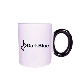 Yuvarlak Siyah Kulplu Seramik Kupa