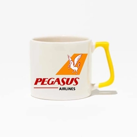 Luks Sarı Kulplu Seramik Kupa