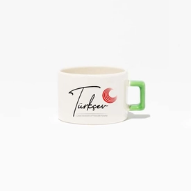 Seramik Yeşil Kulplu Nescafe Fincanı