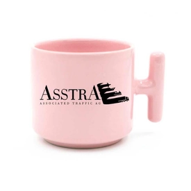 Pastel Pembe Seramik Latte Fincanı