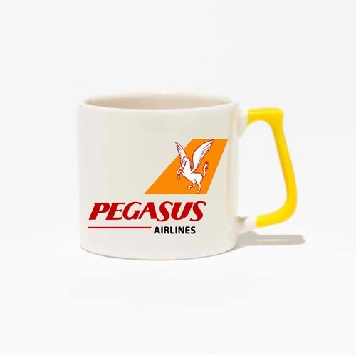 Luks Sarı Kulplu Seramik Kupa