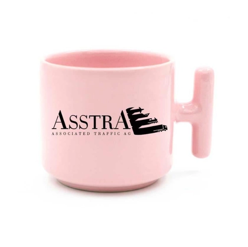 Pastel Pembe Seramik Latte Fincanı