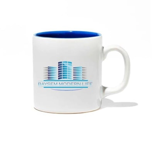 İçi Mavi Seramik Kupa