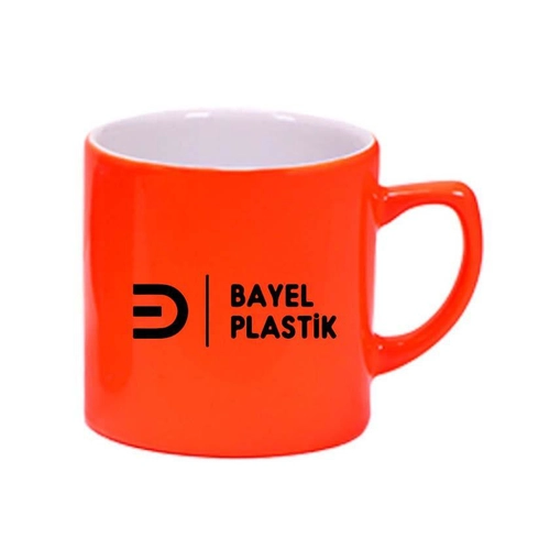 Seramik Neon Turuncu Kahve Fincanı